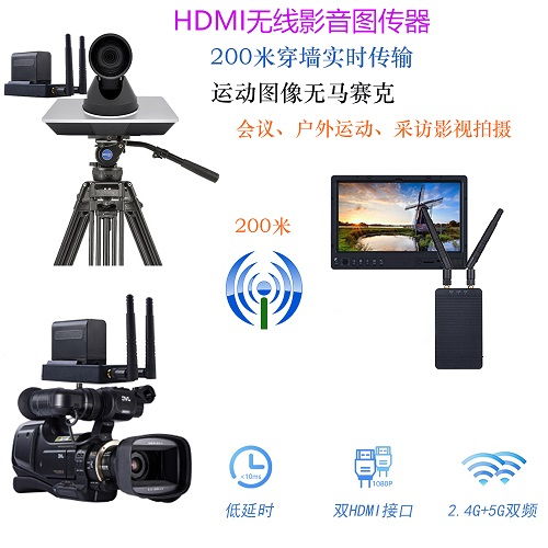 200米无损传输，4K超清视界 会议与肩扛摄像机专用HDMI无线传输器解读